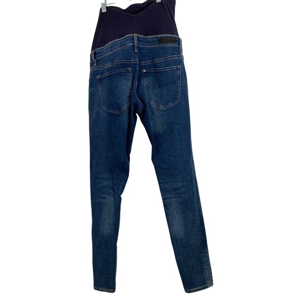 H&M Mama Skinny High Rib Denim Jeggings Size 10 Blue Stretch Jeans RFF10513 - Picture 3 of 8